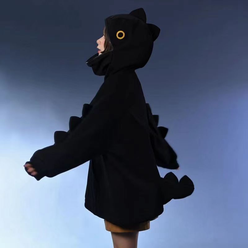 【Halloween】Cute Little Black Dragon Fleece Hoodie