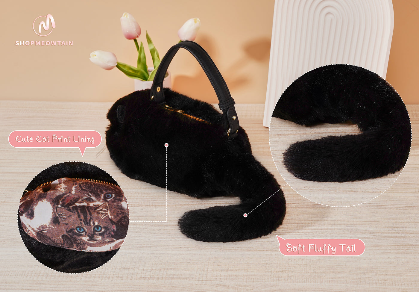 Handmade Black Cat Bag