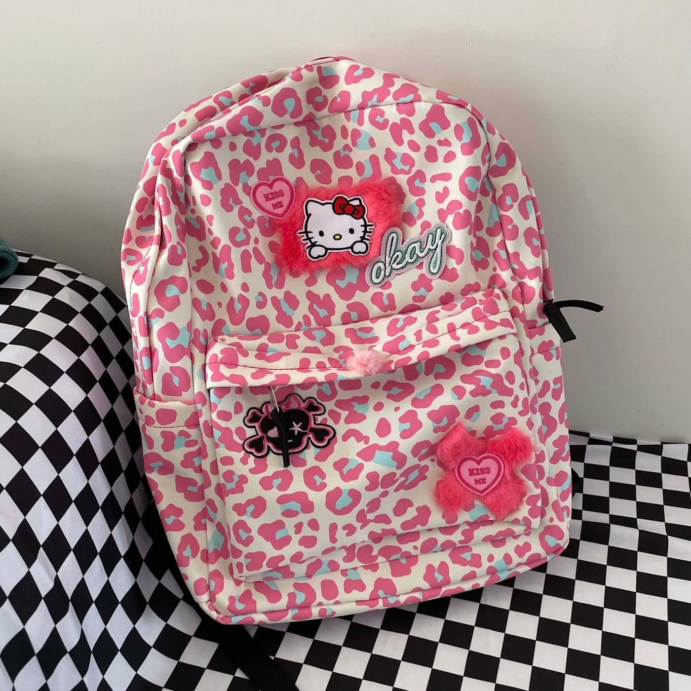 Pink Leopard Print Hello Kitty Inspired Backpack