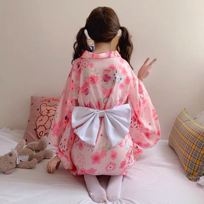 Japanese Style Pink Sakura Kimono Loungewear