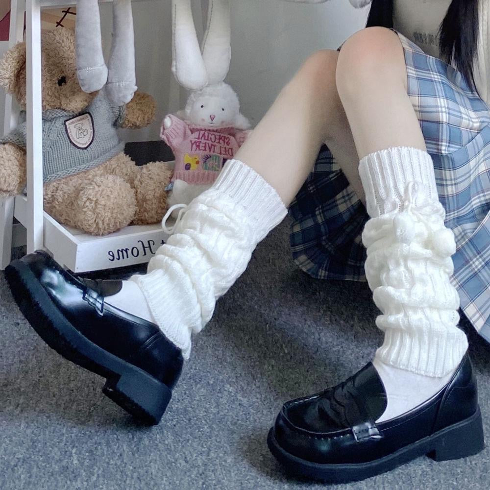 Harajuku Style Pom Pom Leg Warmers