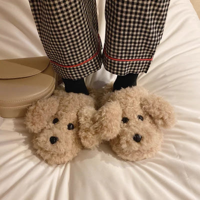 Cute Poodle Fuzzy Slippers