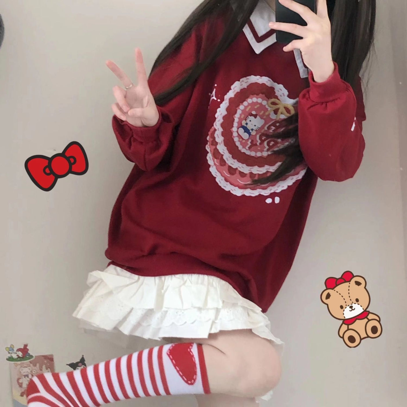 Soft Girl Hello Kitty Inspired Cotton Sweatshirt