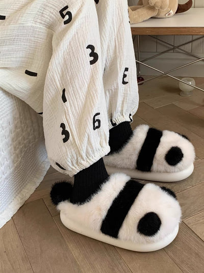 Cute Panda Fuzzy Slippers