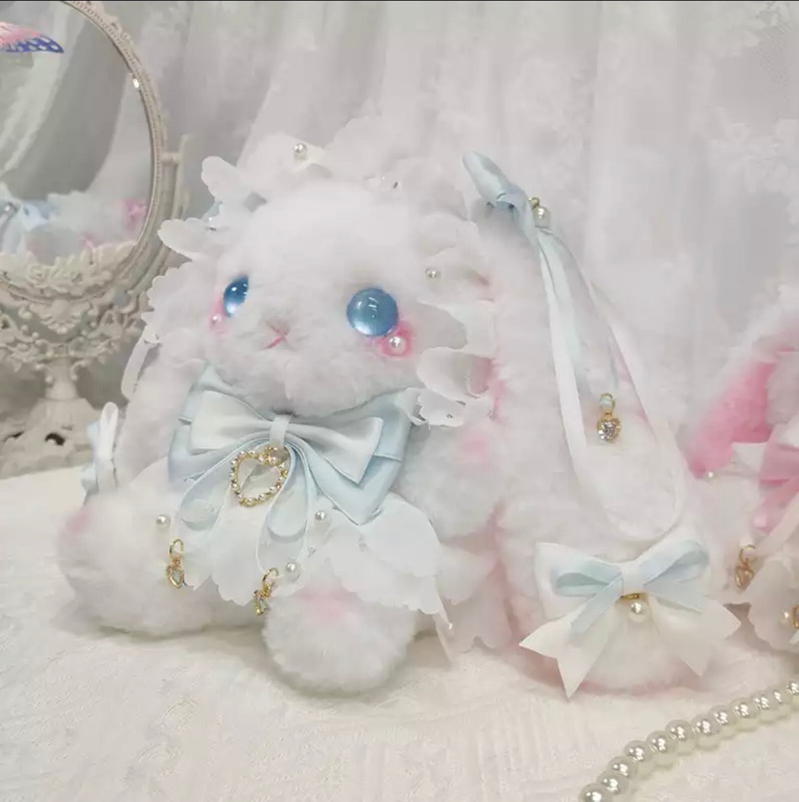 Lolita Bunny Bag with Crossbody Pearl Straps