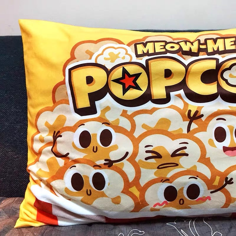 Meow Meow Popcorn Kitty Pillowcase