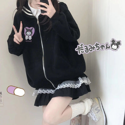 Kawaii Sanriocore Full Zip Sweatshirt Jacket