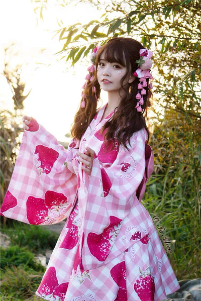 Strawberry Party Yukata Kimono Set