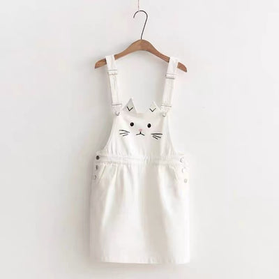 Cute Cat Suspender Skirt Romper
