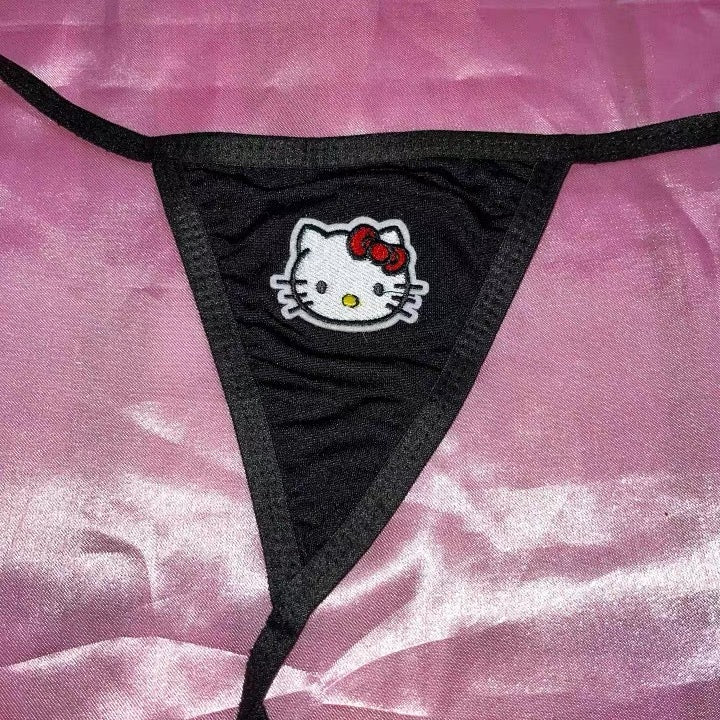 Sexy Kawaii Hello Kitty Inspired Thong Black