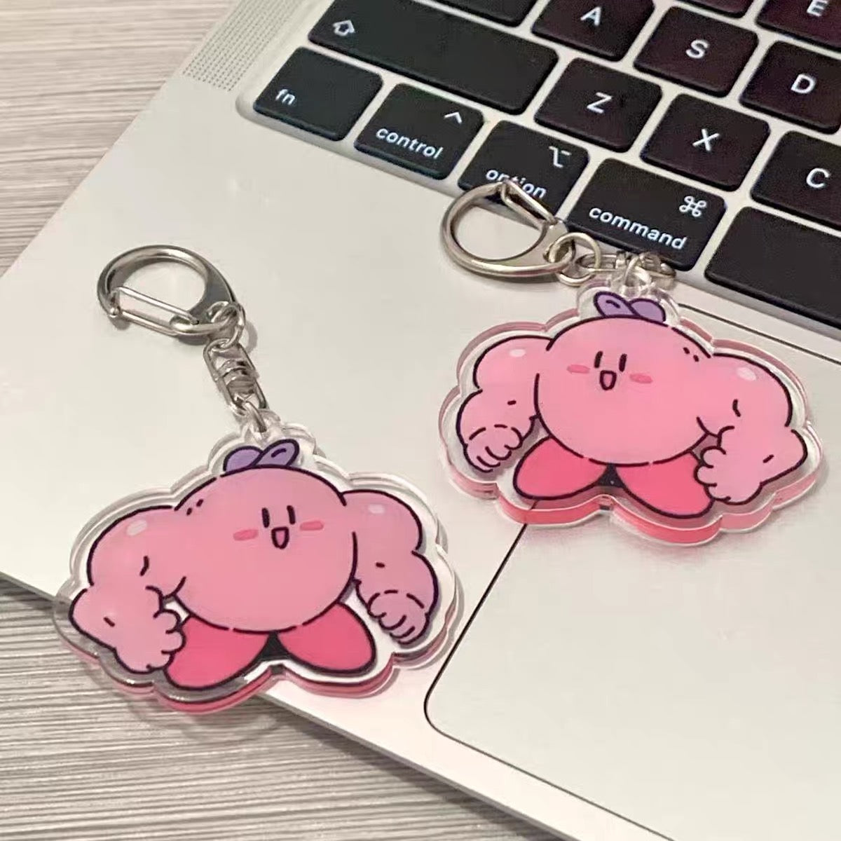 Muscle Kirby Keychain