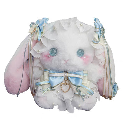 Icy Bunny Bag with Crossbody Pearl Straps