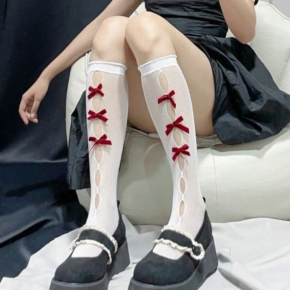 Sweet Lolita Socks With Bows