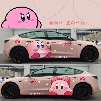 Kirby Inspired Car Stickers Tesla Model Y Model 3