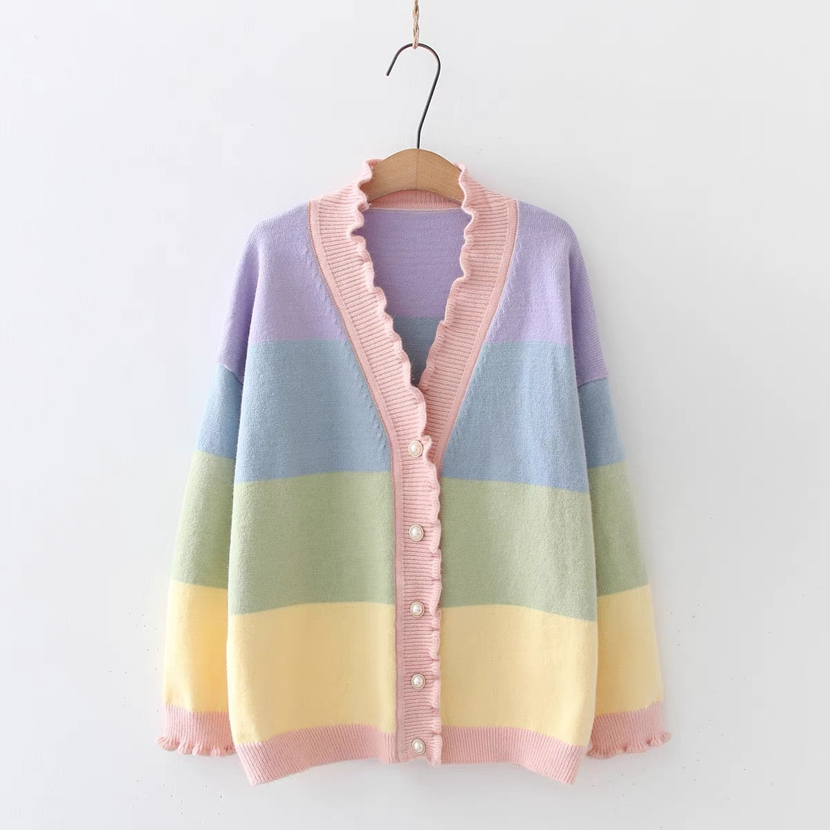 Pastel Rainbow Sweater Cardigan