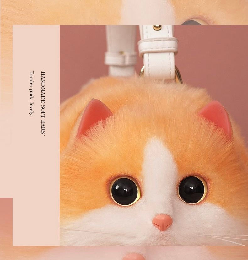 Fluffy Orange Cat Bag Cat Purse