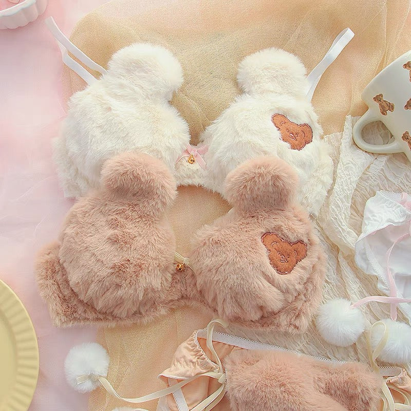 Cute Fuzzy Bear Lingerie Set