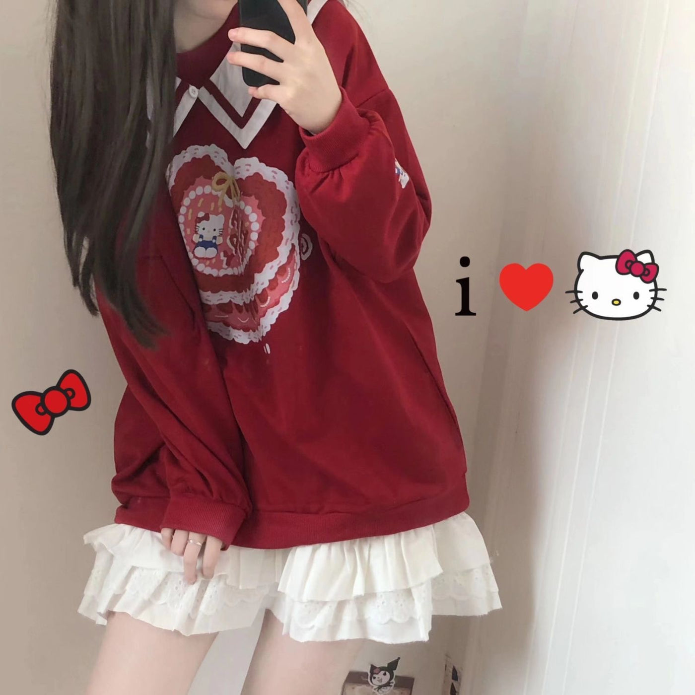 Soft Girl Hello Kitty Inspired Cotton Sweatshirt