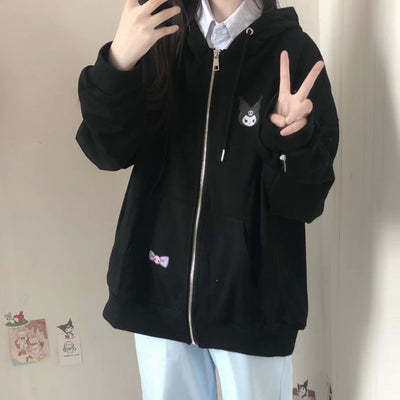 Kawaii Sanriocore Full Zip Sweatshirt Hoodie