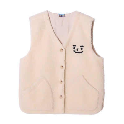 Cute Smiley Face Fleece Vest