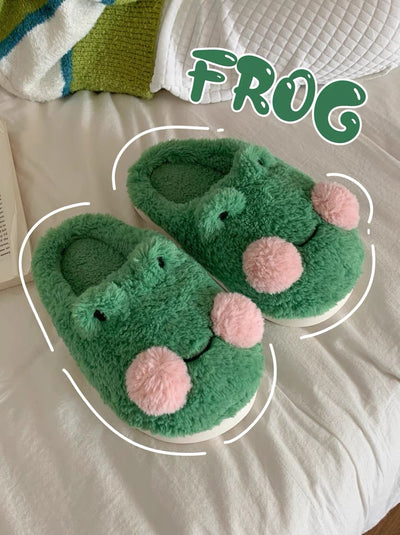 Kawaii Frog Fuzzy Slippers