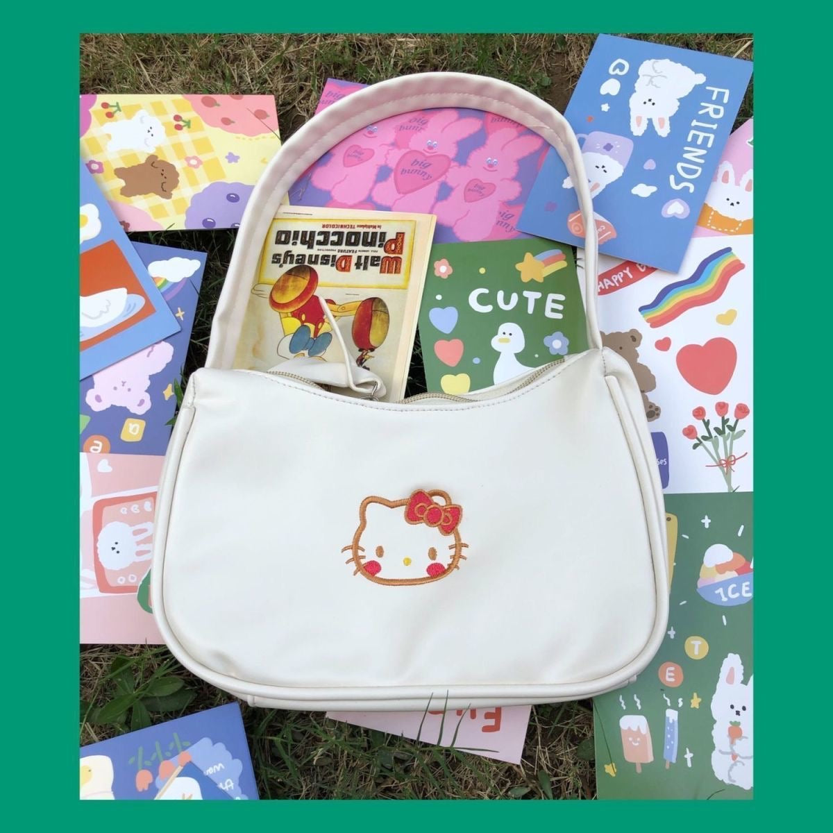 Hello Kitty Inspired Baguette Bag Shoulder Bag Handbag
