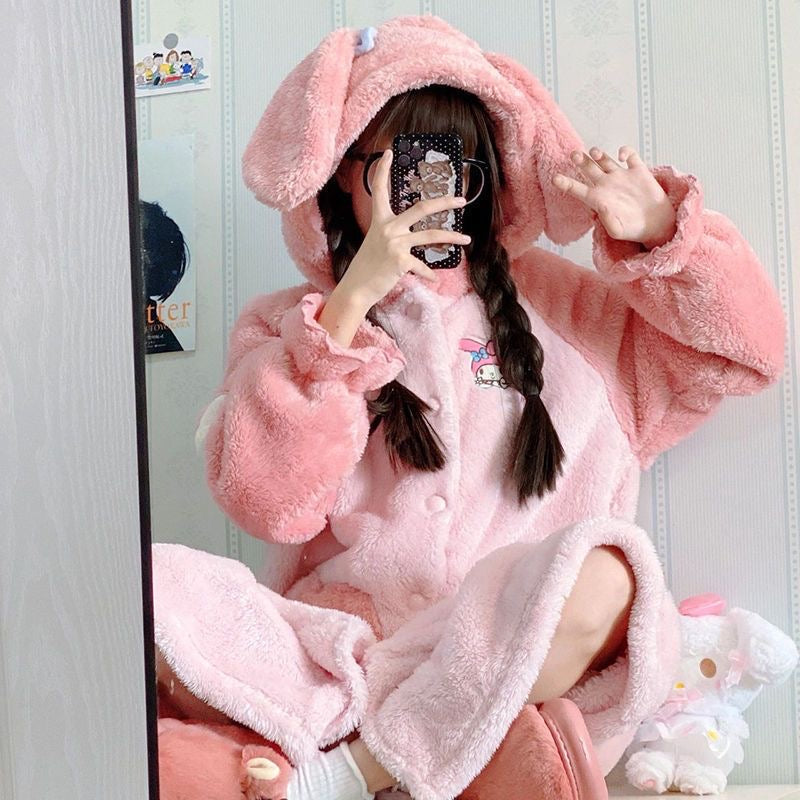 My Melody Inspired Flannel Pajama Set