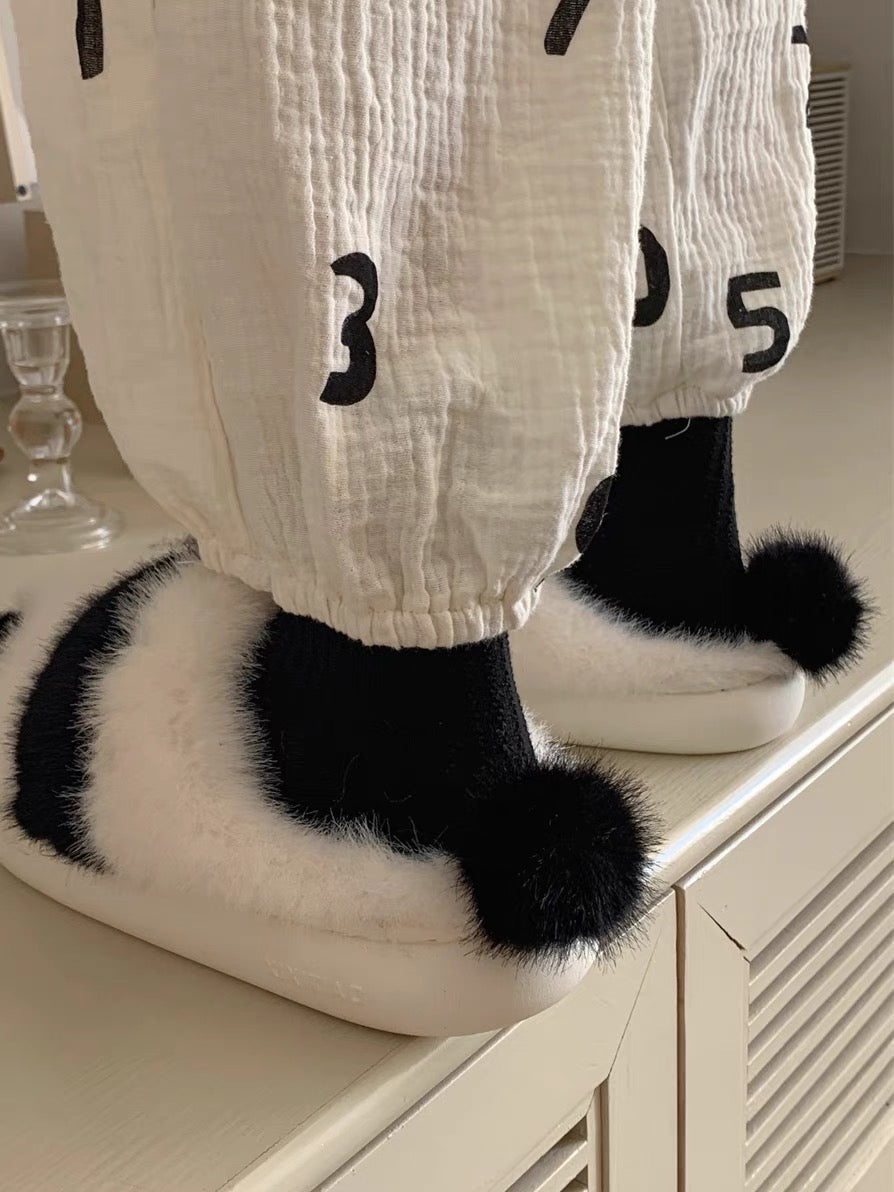 Cute Panda Fuzzy Slippers