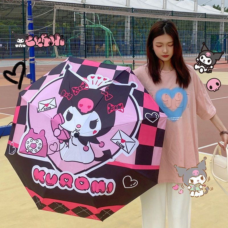 Kuromi Inspired Umbrella For Rain UV Proof Sun Proof