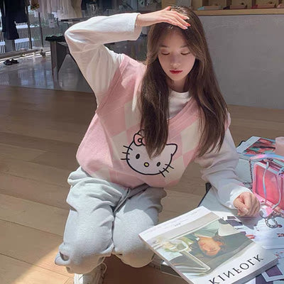 Kawaii Hello Kitty Inspired Argyle Sweater Vest
