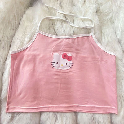 Kawaii Hello Kitty Inspired Sleeveless Cami Tank Top