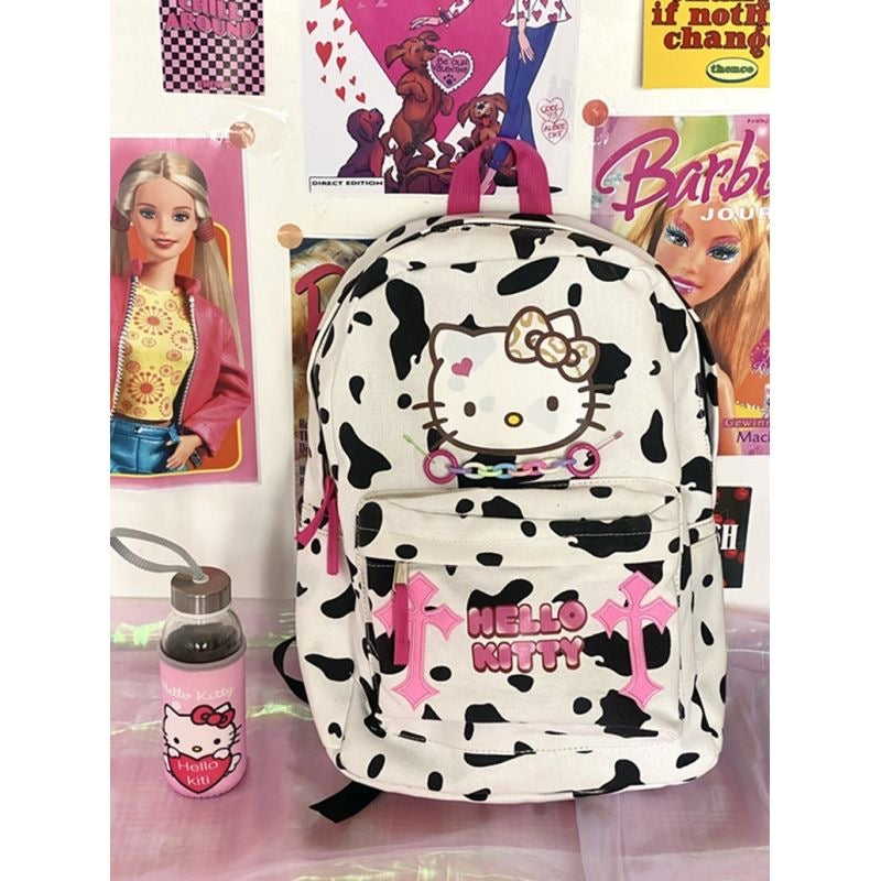 Cow Print Hello Kitty Inspired Backpack