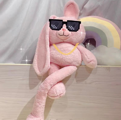 Retractable Ears and Legs Bunny Plushie Toy