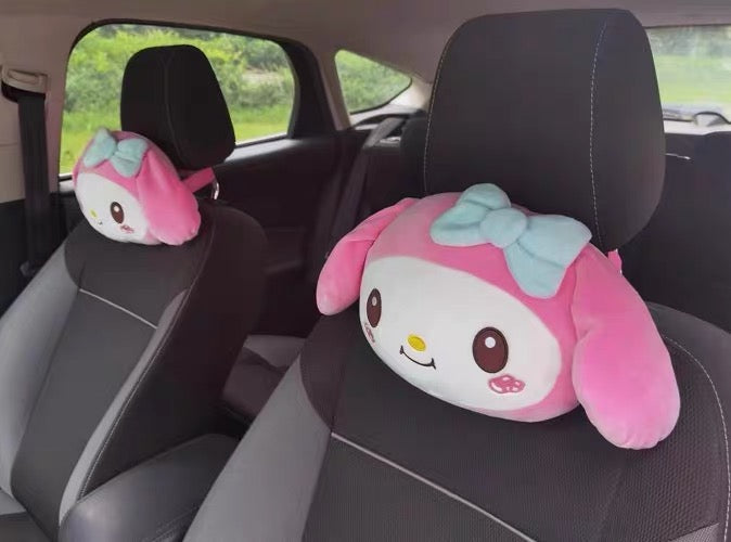 My Melody and Kuromi Car Headrest Neck Pillow