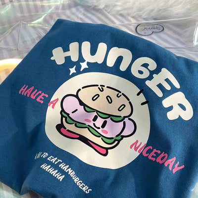 T-shirt oversize Hamburger Kirby