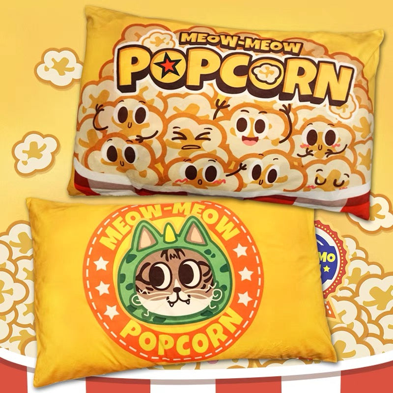 Meow Meow Popcorn Kitty Pillowcase