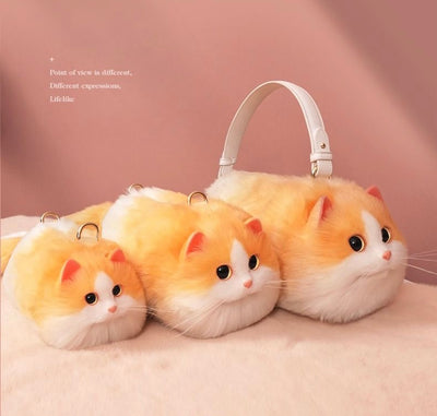 Fluffy Orange Cat Bag Cat Purse